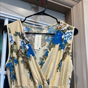 Jon & Anna Floral Wrap Dress with Blue and Cream